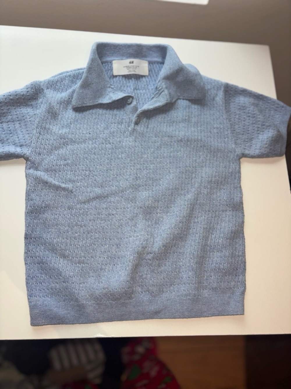 H&M Light Blue Knit Polo Top